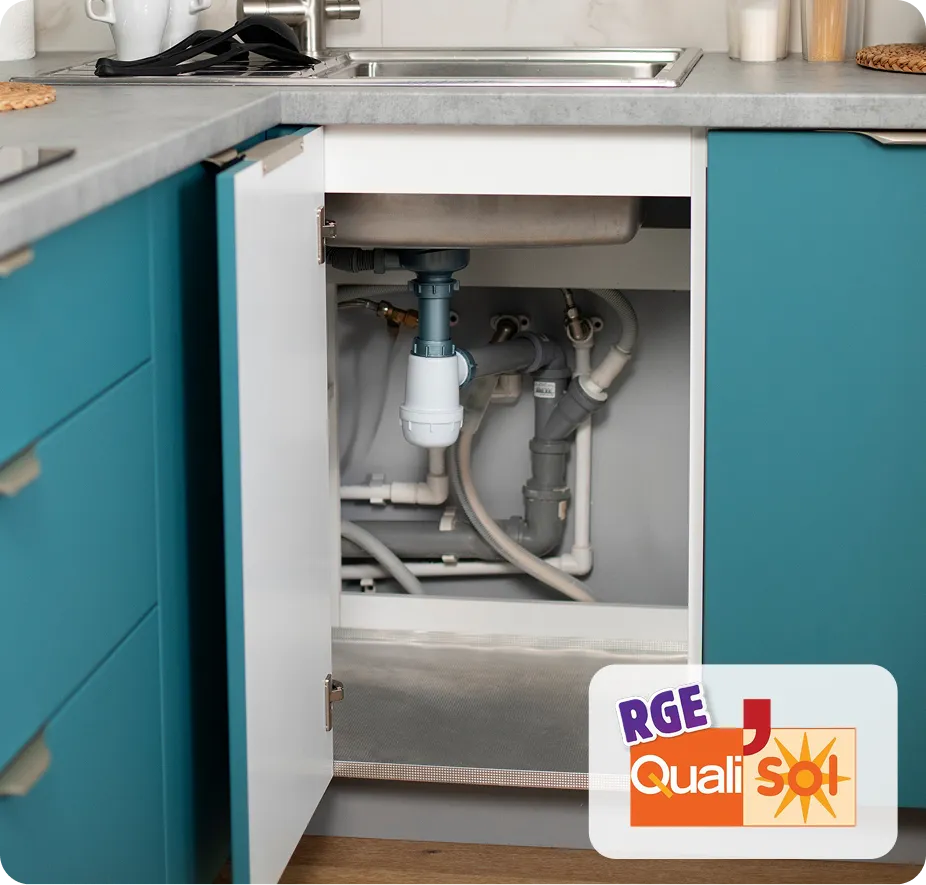 Plomberie sous évier certifiée RGE Qualisol – plombier Valence